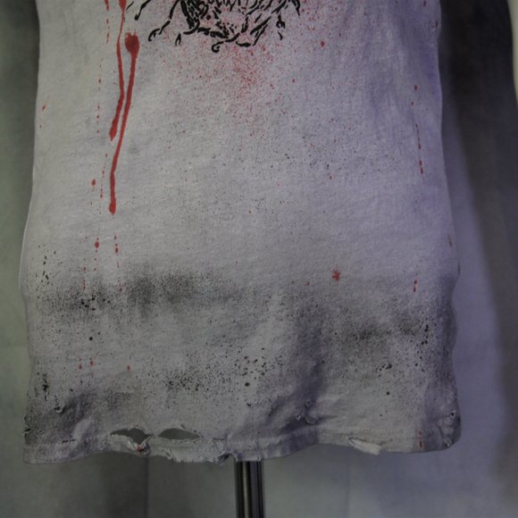 Zombie Handmade Distressed Destroyed Studded Shirt - Picture 2 of 5